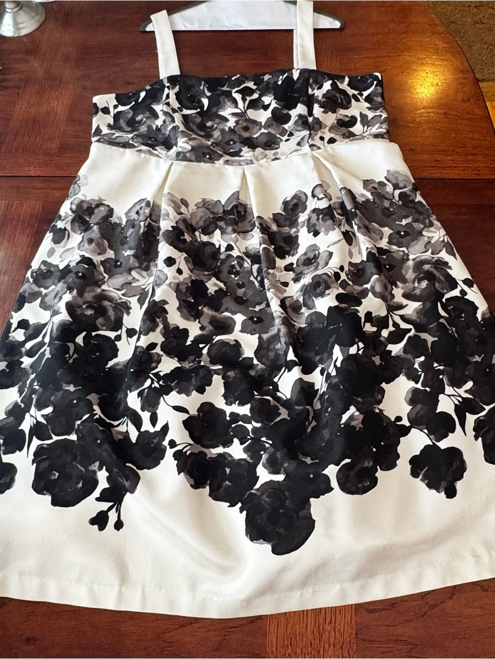 Eliza J 16W Ivory Black Floral Fit & Flare Dress Tulle Lined